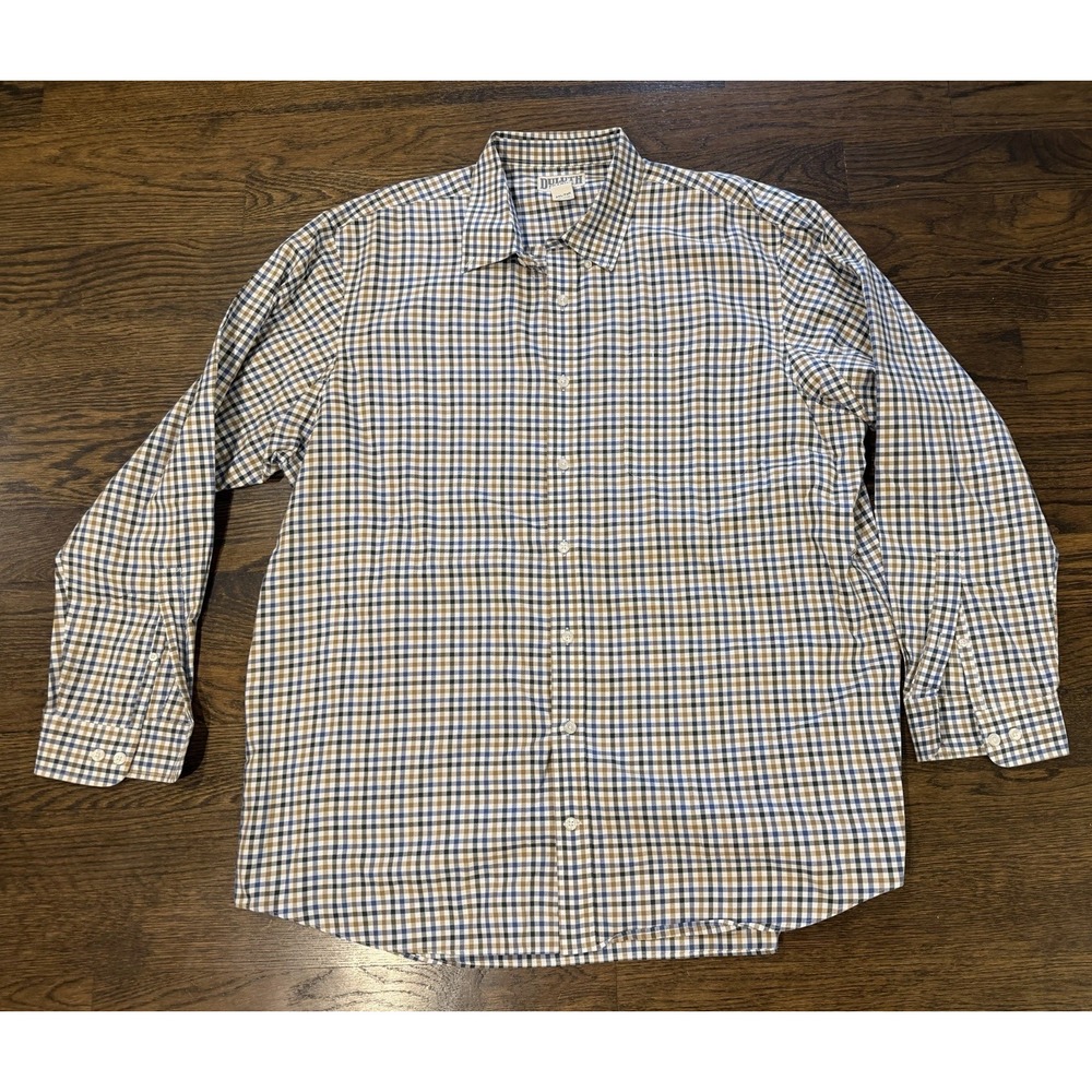Duluth Trading Mens XLT Tall Standard Fit Flannel Shirt Brown Plaid Brown